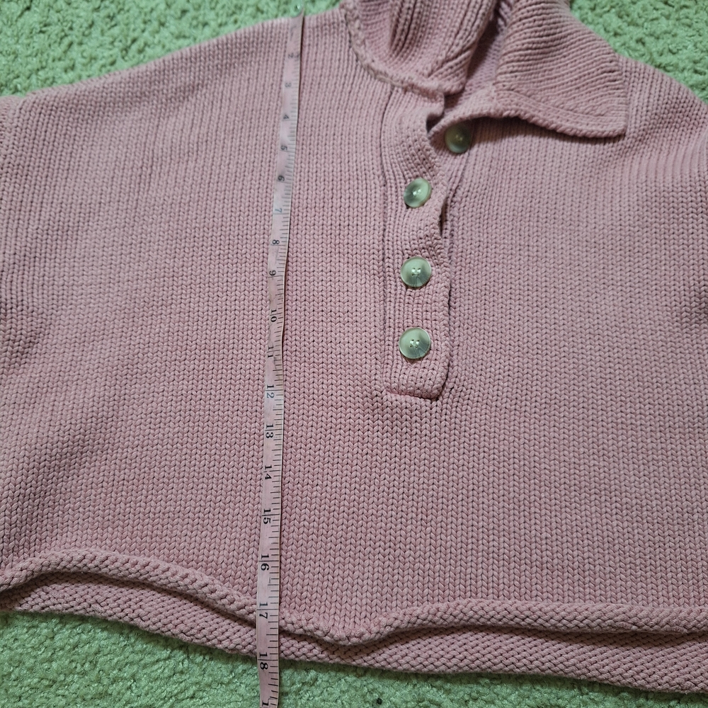 Show Me Your Mumu Crawford Cropped Sweater Pink Knit Henley Polo Collar Size S - Picture 4 of 6